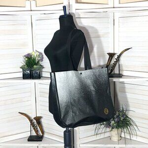 Lululemon large reusable LOGO shopping tote bag black white golden ombre style